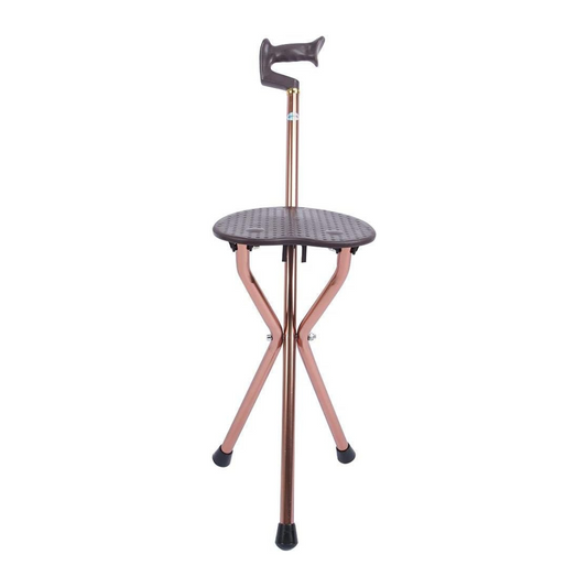 Asiento plegable con bastón: ligero, estable y perfecto para caminar, viajar o descansar en cualquier parte