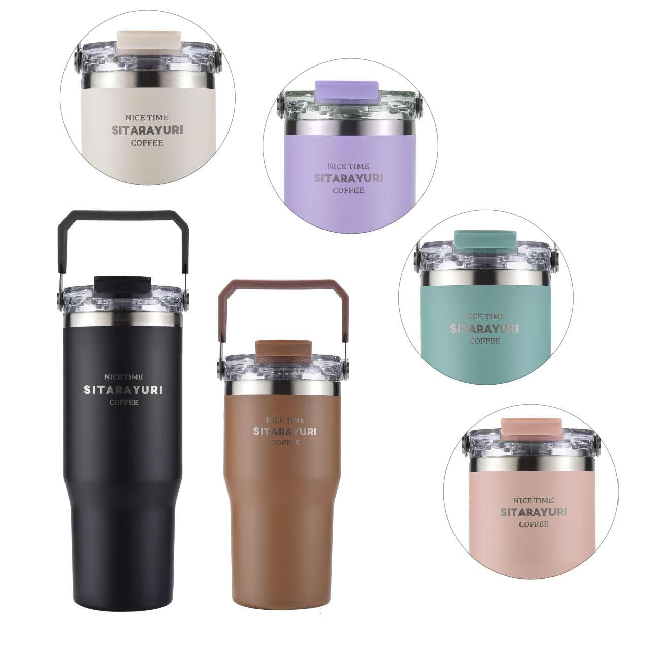 🥤 Vaso Térmico Premium con Tapa y Asa 900ml (2462)