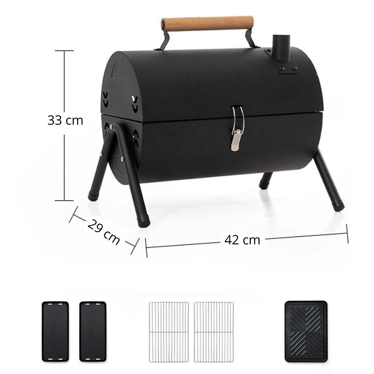 Parrilla de Carbón Portátil | Doble cara, plegable y perfecta para 3–5 personas