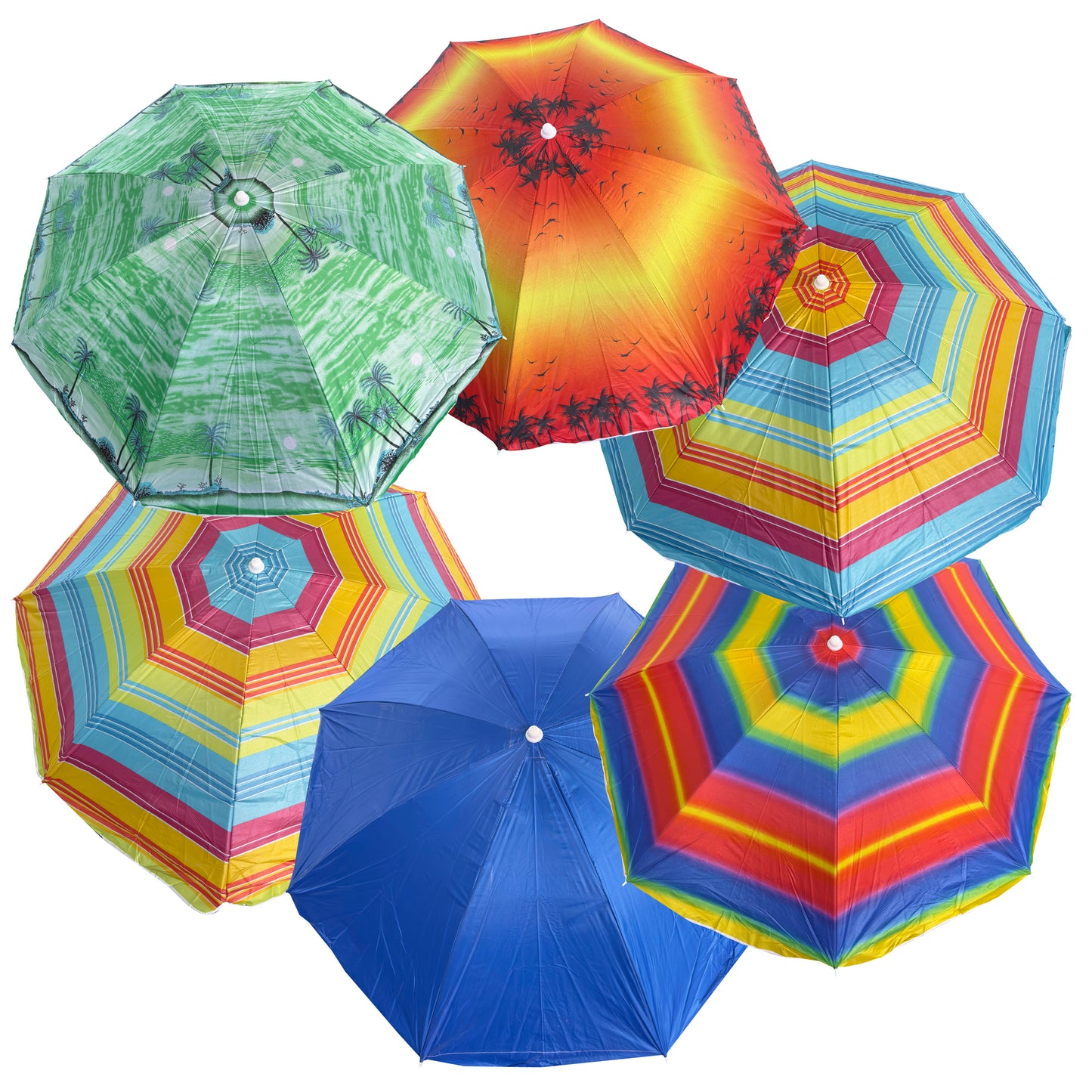 Sombrilla de Playa con Giro Orientable | Diámetro 85CM | Parasol Colorido con Protección Solar UV | Tela 170T Revestida en Plata | Tubo 19/22mm | 5 Colores ALEATORIOS