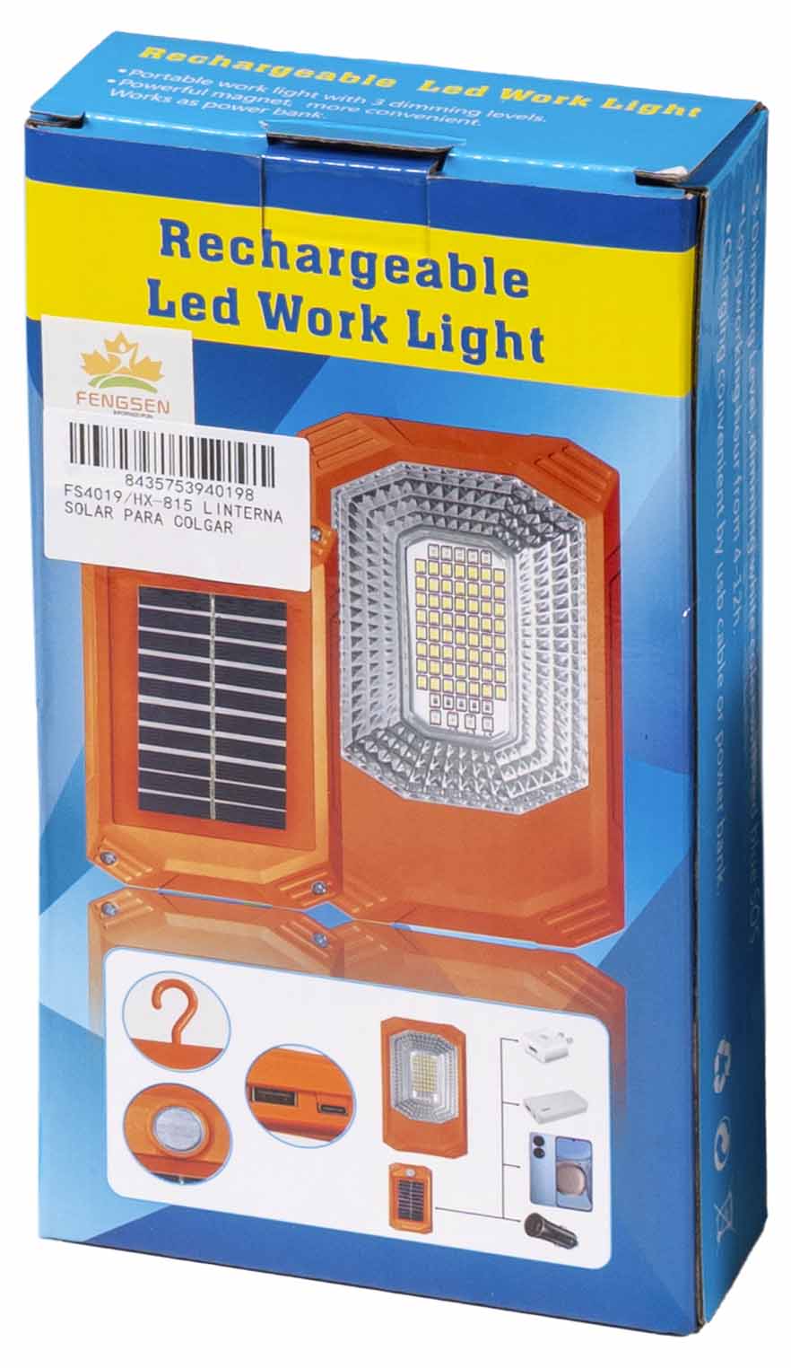 Linterna LED Solar USB - Funciona como Power Bank FENGSEN