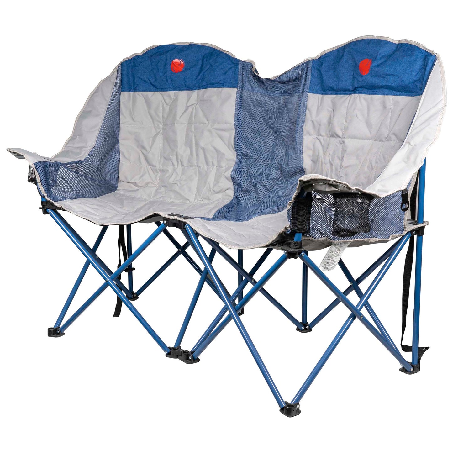 Silla de campamento plegable doble con ajuste circular y respaldo acolchado