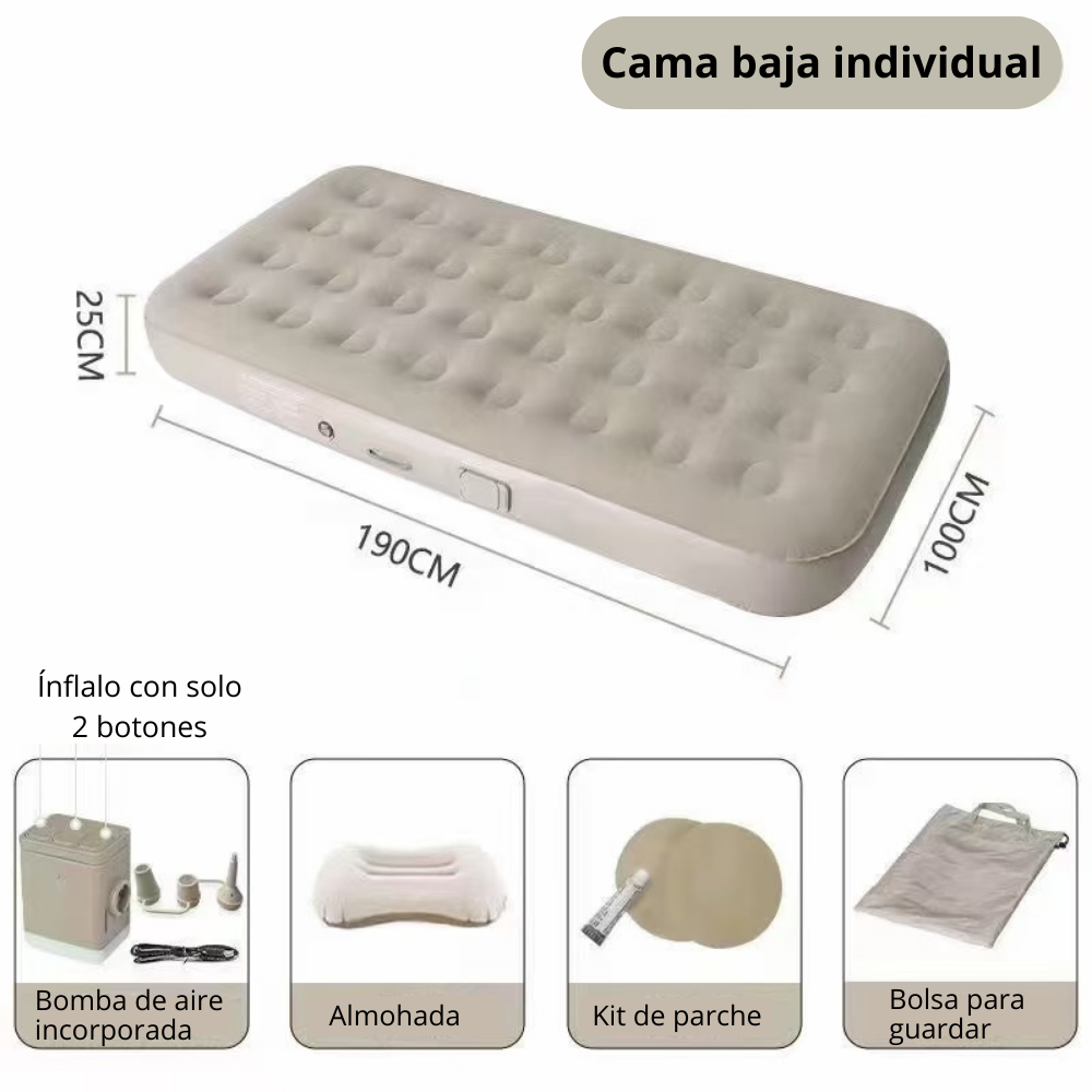 Colchon inflable totalmente automático | Cama individual | Perfecta para camping FENGSEN
