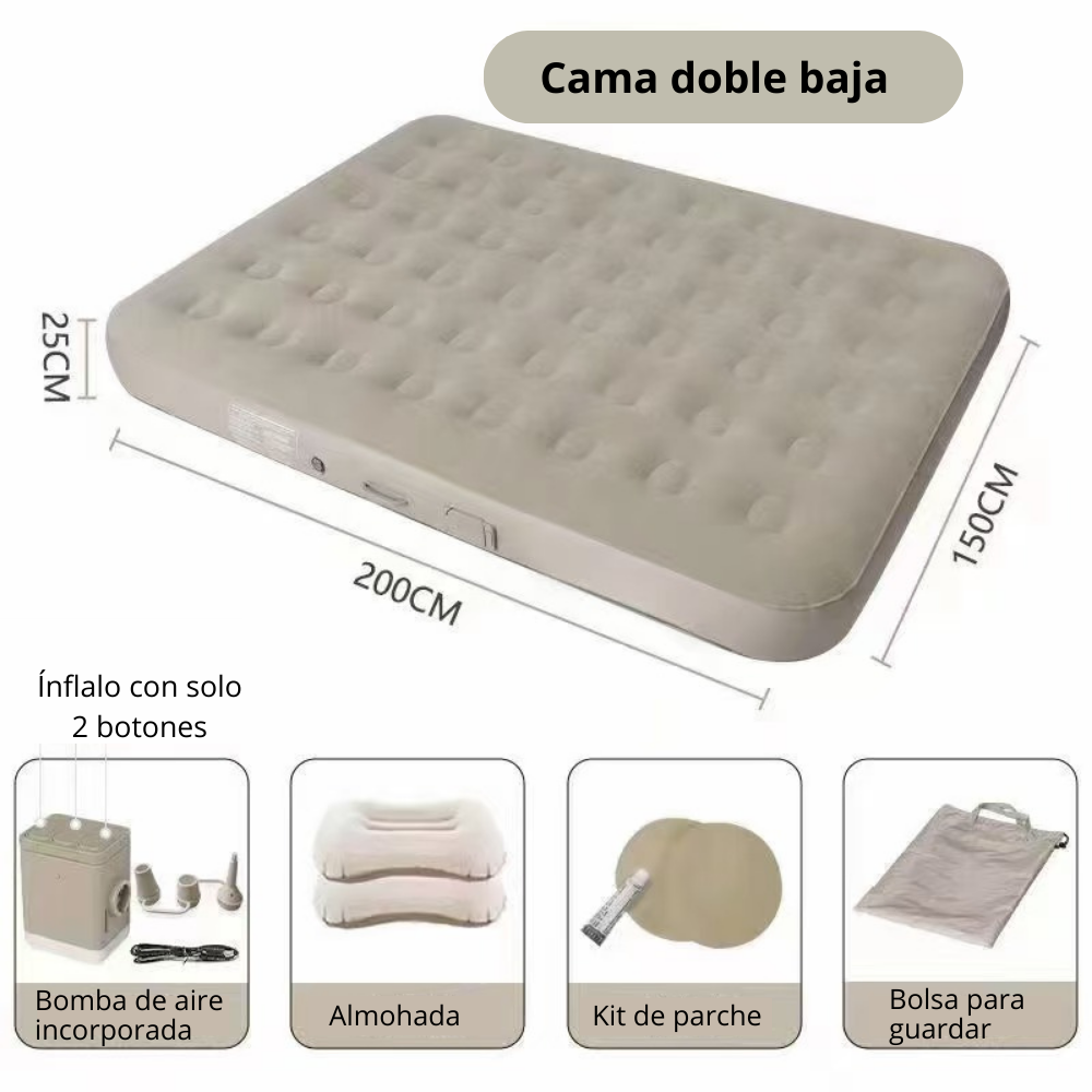Colchon inflable totalmente automático | Cama doble | Comodidad y Practicidad FENGSEN
