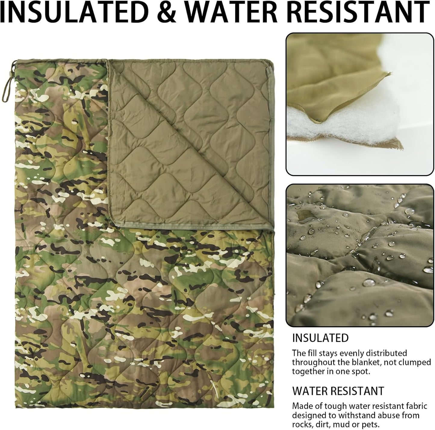 Poncho Táctico 2 en 1 | Capa Multifuncional y Saco de Dormir | Impermeable y Aislante FENGSEN