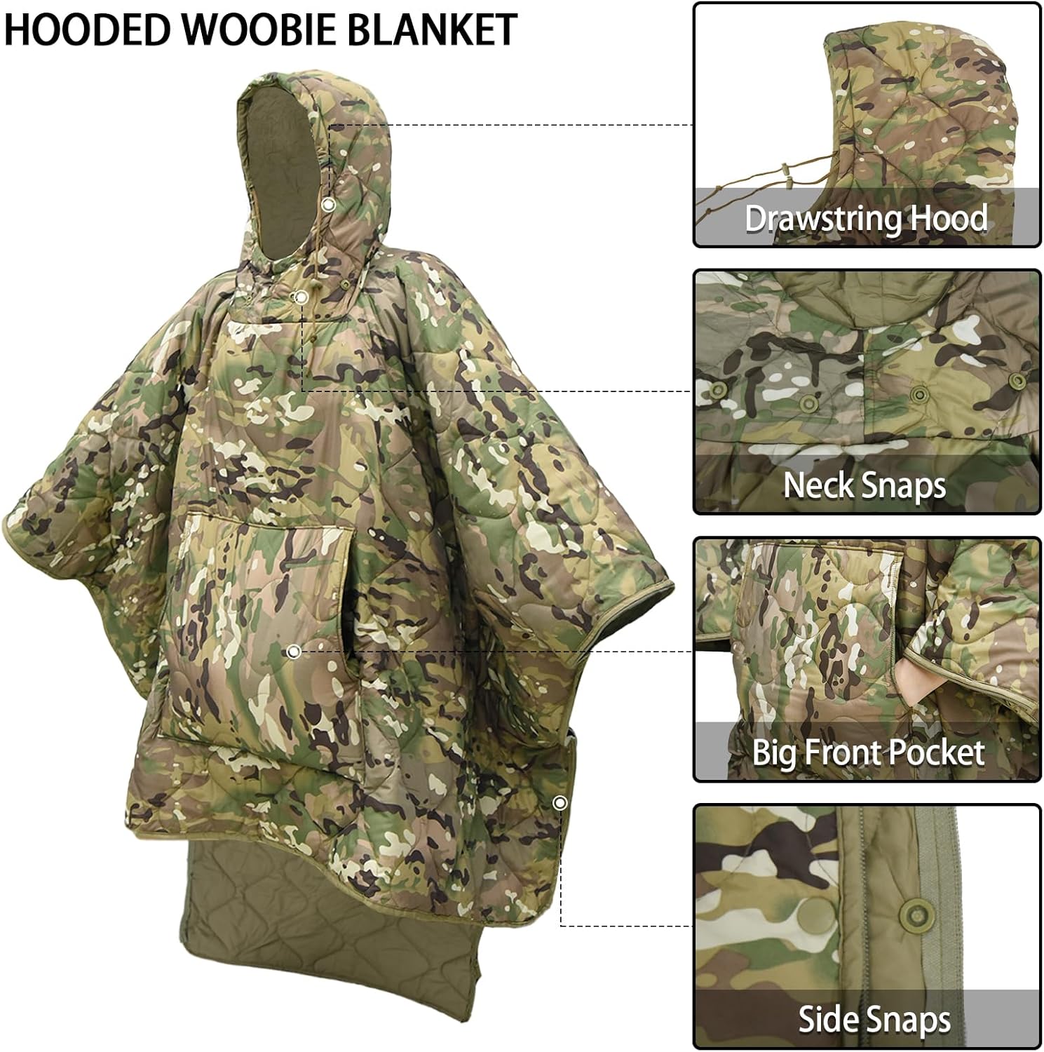 Poncho Táctico 2 en 1 | Capa Multifuncional y Saco de Dormir | Impermeable y Aislante FENGSEN
