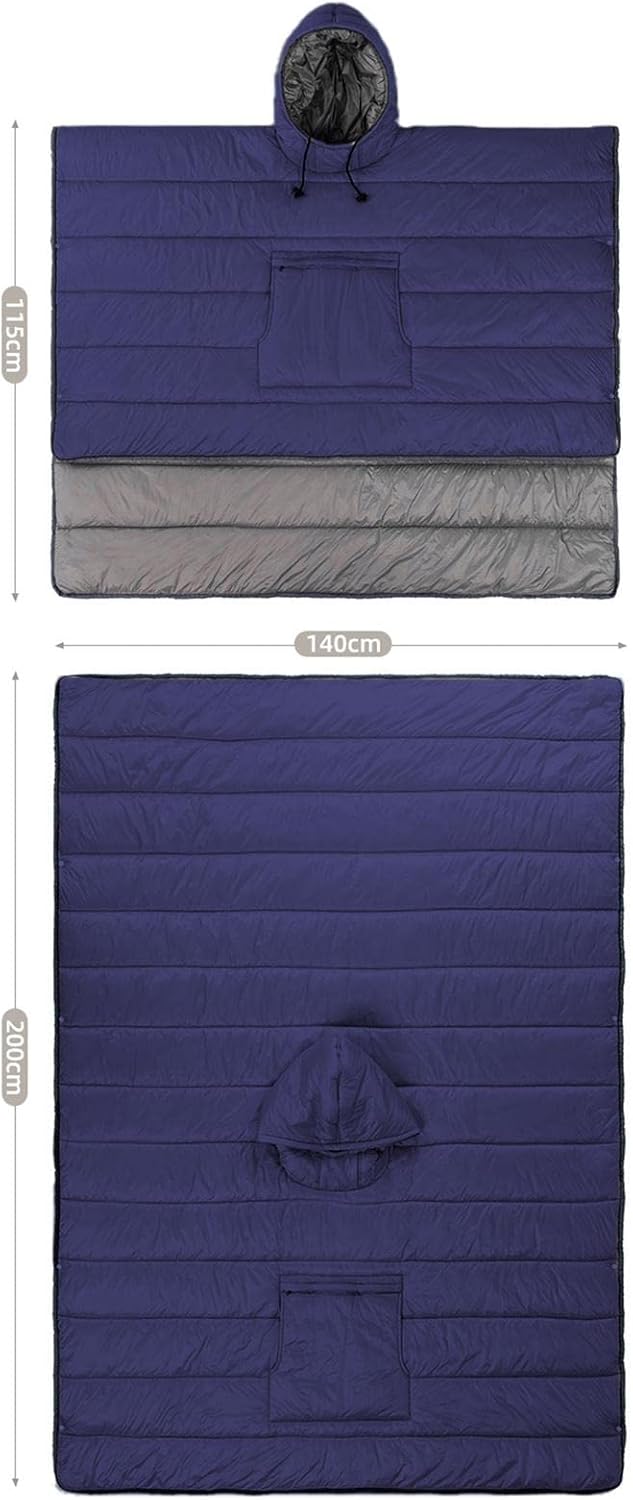 Poncho Saco de Dormir 2 en 1 | Impermeable y Cálido | Para Camping, Deportes y Viajes FENGSEN
