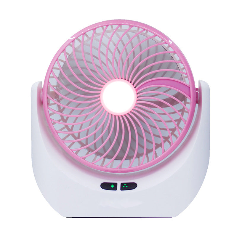 Ventilador de mesa recargable con 3 velocidades y función de luz LED Ventilador de escritorio USB portátil de funcionamiento silencioso