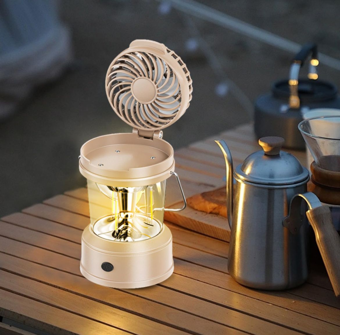 Lámpara LED de Camping con Ventilador Integrado