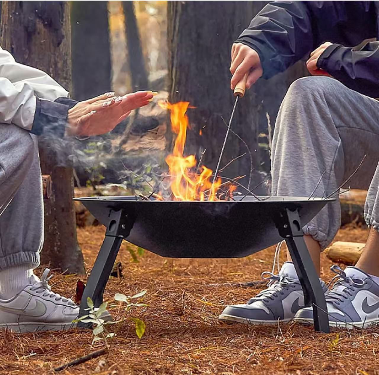 🔥 Brasero portátil de exterior con tapa de seguridad