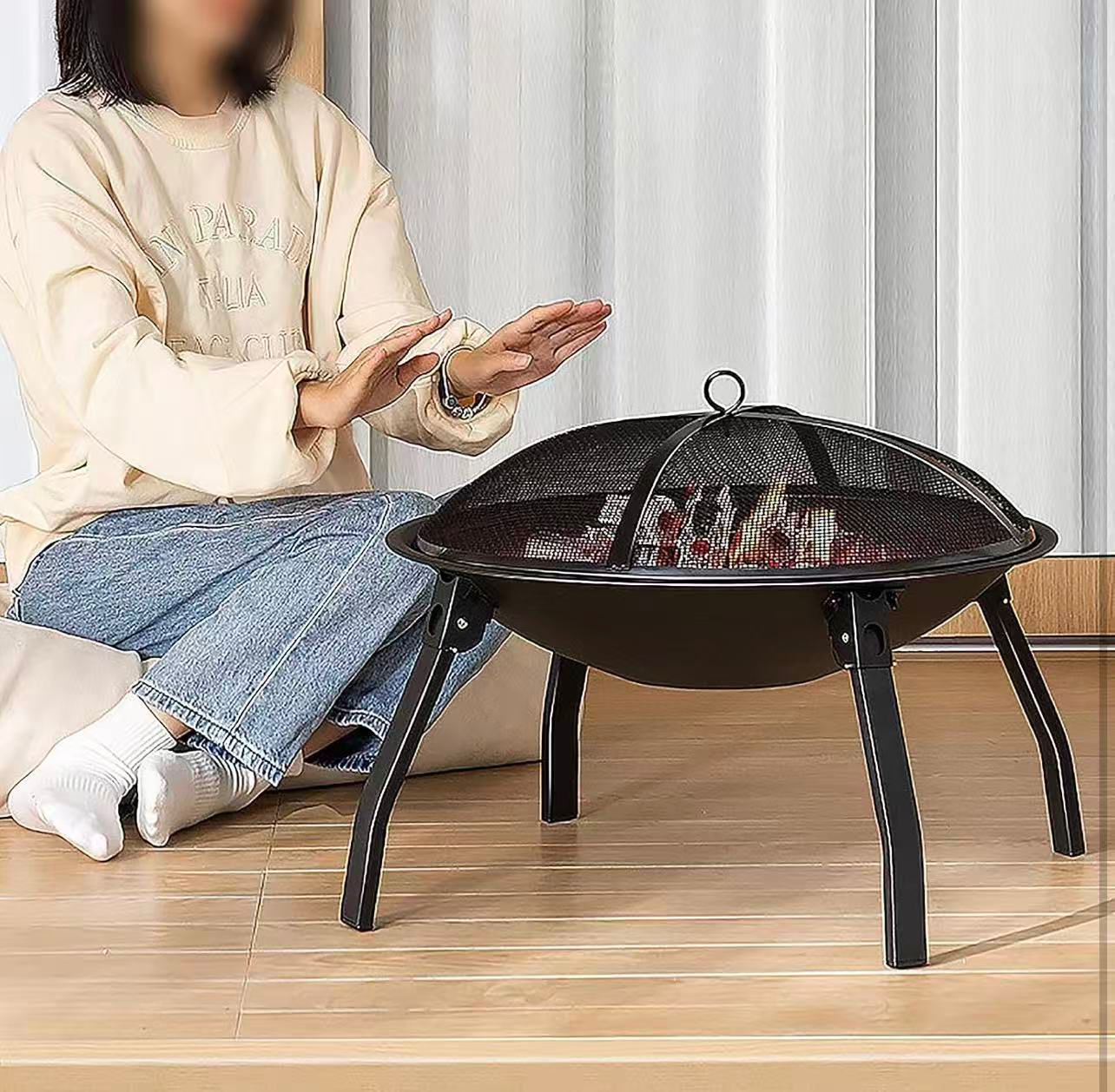 🔥 Brasero portátil de exterior con tapa de seguridad