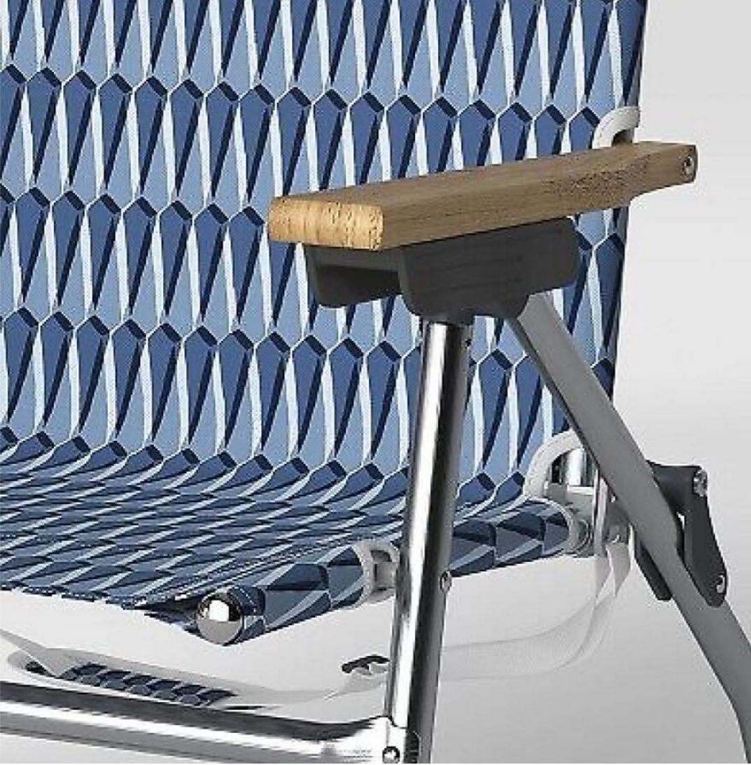 🪑 Silla plegable de playa con reposabrazos de madera