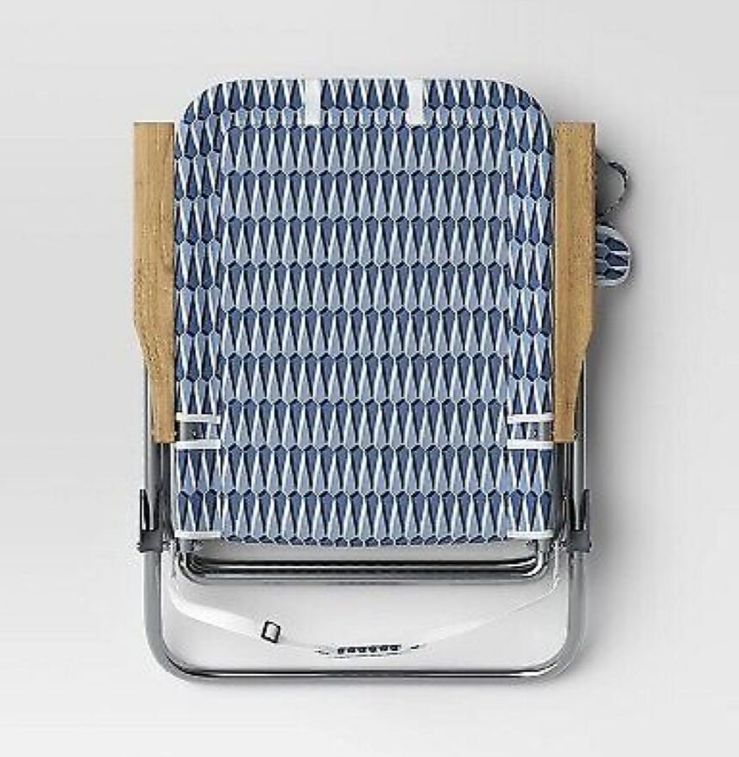 🪑 Silla plegable de playa con reposabrazos de madera