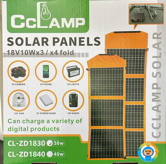 🌞 Panel Solar Portátil CCLAMP CL-ZD1830 (30W)