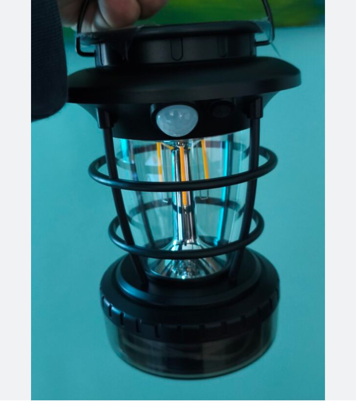 🏕 Farol LED Solar y Recargable – Sensor de Bruma, Luz Amarilla Regulable y Tira LED Decorativa