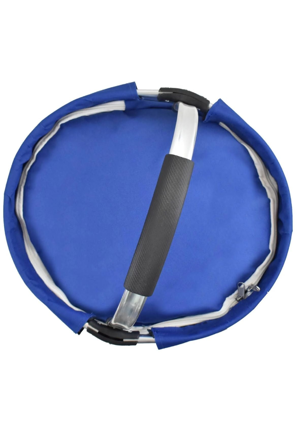 🧺 Cesta Redonda Plegable Azul con Asas de Aluminio 35x30 cm