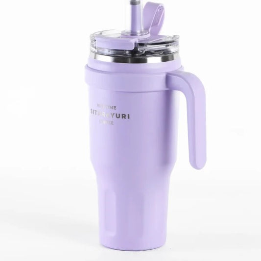 🌸 Vaso Térmico de Acero Inoxidable con Asa | Estilo 'Tumbler' y Pajita Reutilizable 780ml (2463)