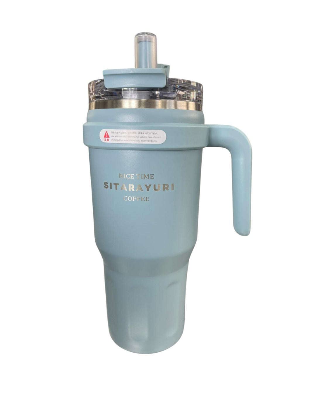 🌸 Vaso Térmico de Acero Inoxidable con Asa | Estilo 'Tumbler' y Pajita Reutilizable 1.1 lts (2464)