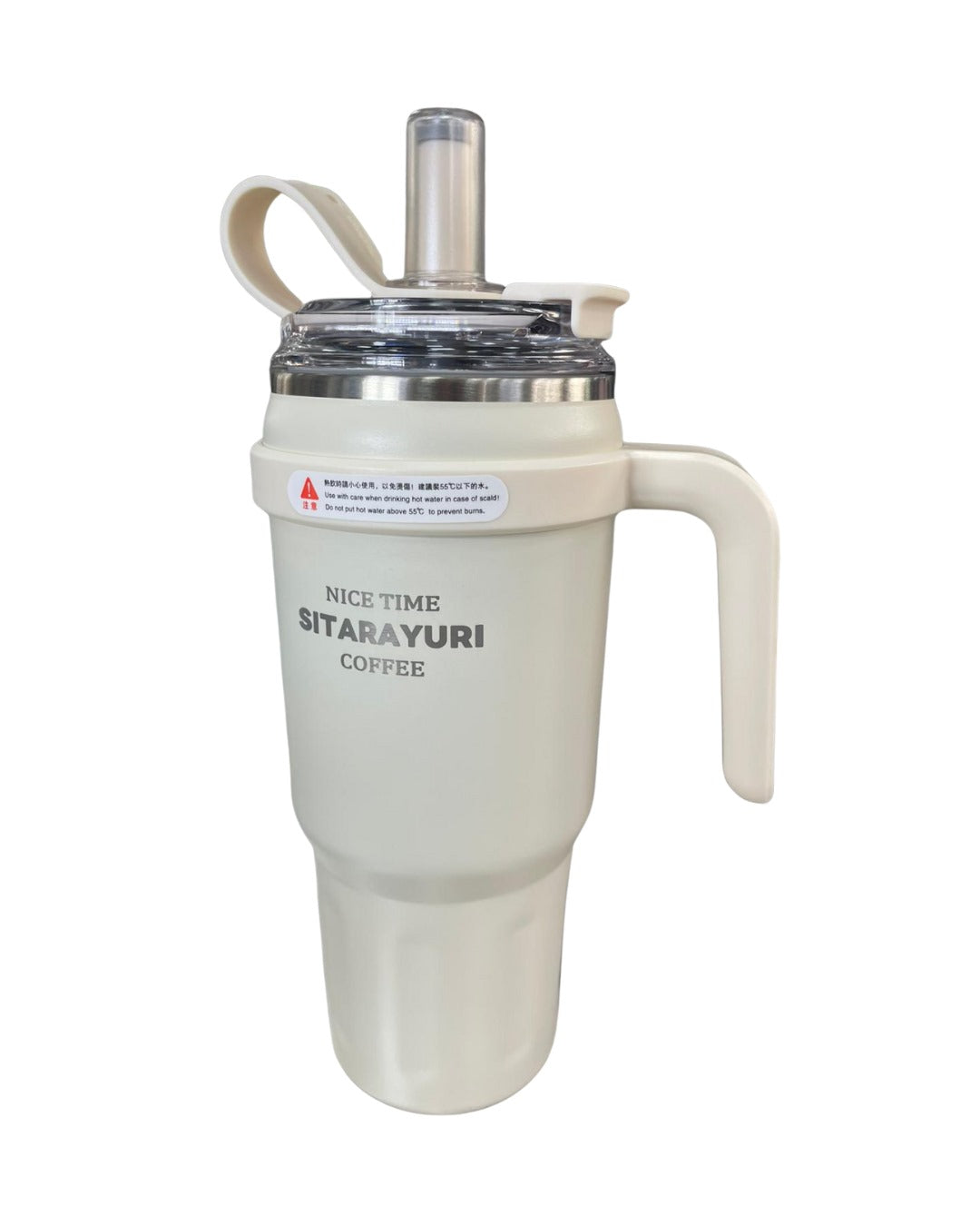 🌸 Vaso Térmico de Acero Inoxidable con Asa | Estilo 'Tumbler' y Pajita Reutilizable 1.1 lts (2464)