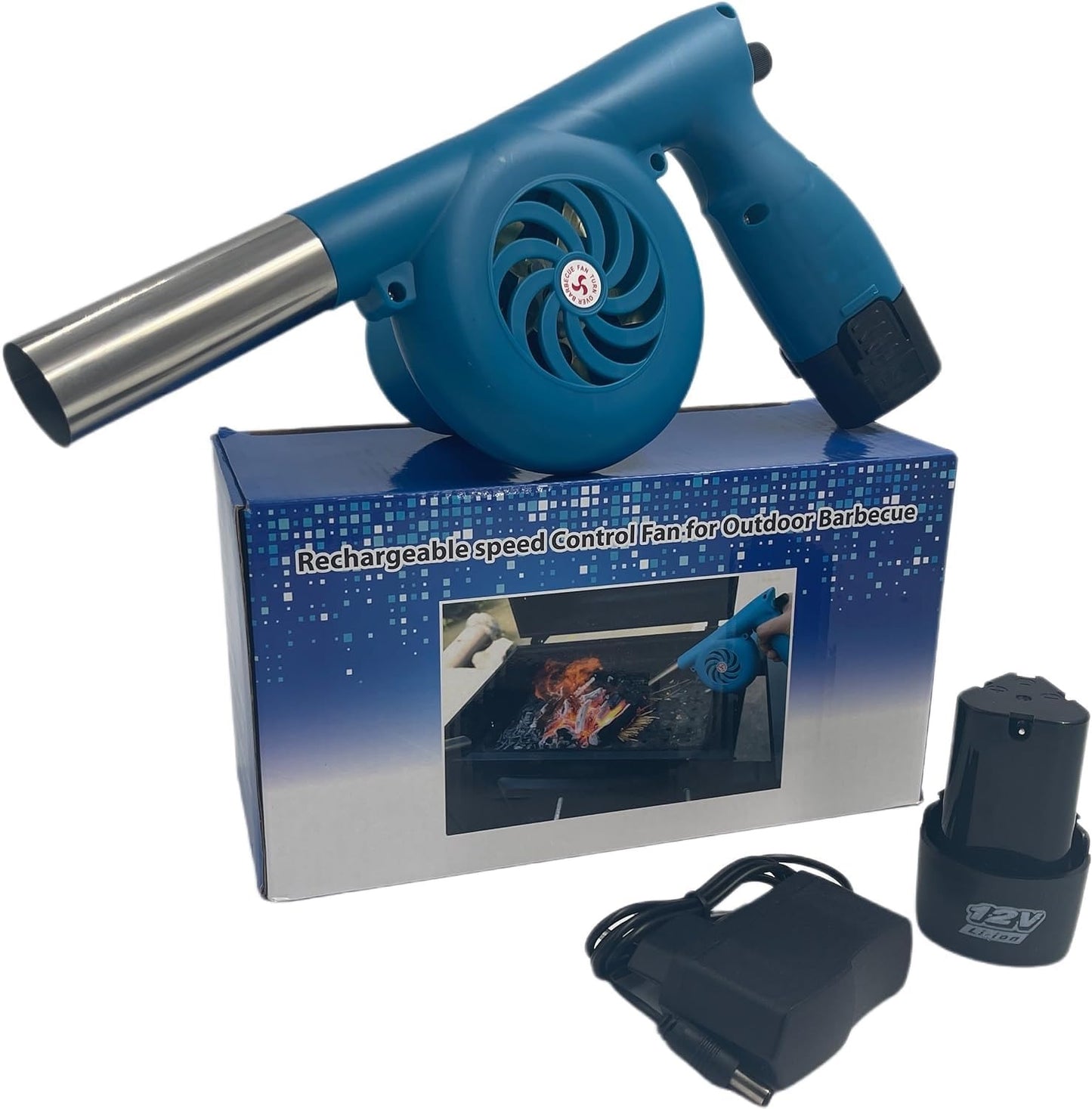 💨 Soplador de Aire Eléctrico Recargable para Barbacoa/Chimenea - ¡Enciende Rápido!