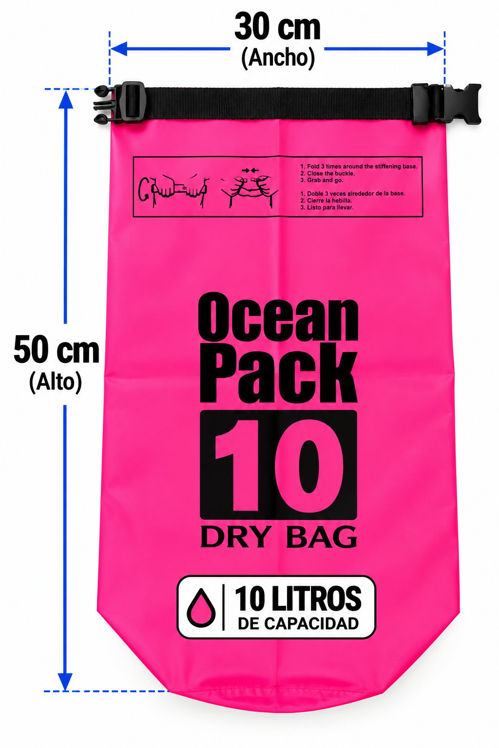 Bolsa Estanca Impermeable Ocean Pack 5L y 10L | Bolsa Seca con Correa Ajustable para Playa, Camping y Kayak