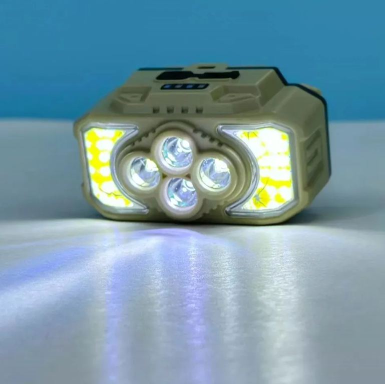 Linterna de manos libres recargable - Resistente para camping, senderismo y emergencias