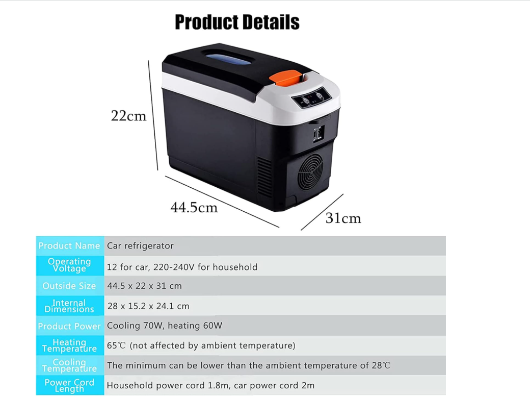 🧊 Mini Nevera Portátil Eléctrica 12V Frío y Calor con Doble Portavasos