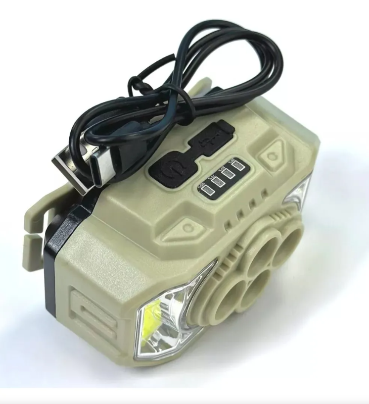 Linterna de manos libres recargable - Resistente para camping, senderismo y emergencias