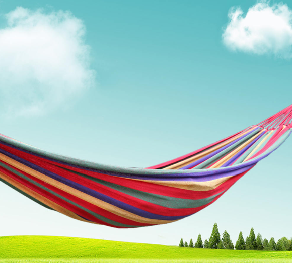 🏖️ Hamaca Individual a Rayas Multicolor