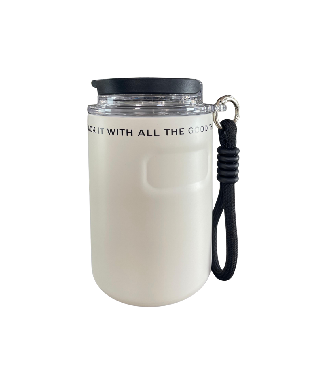 🖤 Vaso térmico con asa y tapa hermética – 350 ml