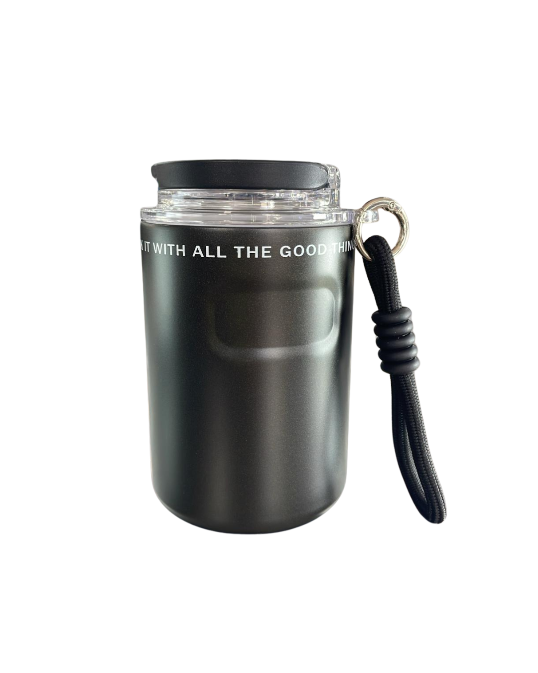 🖤 Vaso térmico con asa y tapa hermética – 350 ml