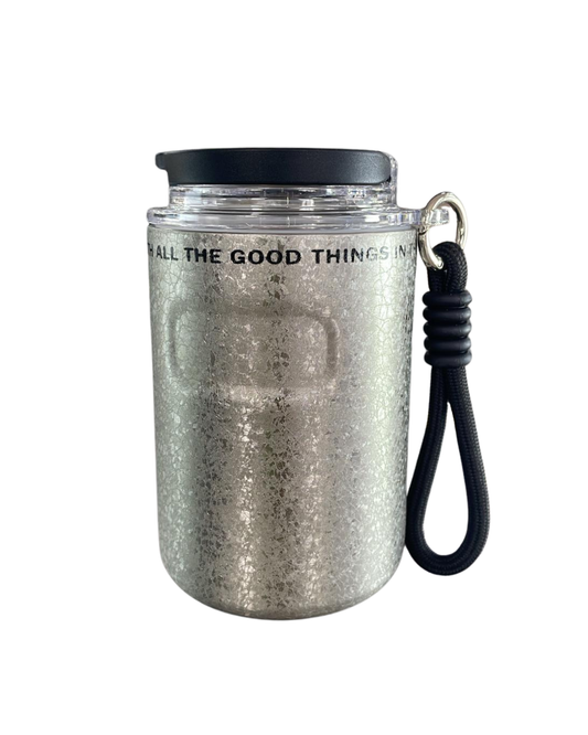 🖤 Vaso térmico con asa y tapa hermética – 260 ml