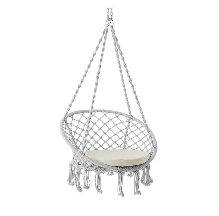 Silla Colgante de Macramé – Diseño Boho, Ideal para Interiores y Exteriores FENGSEN