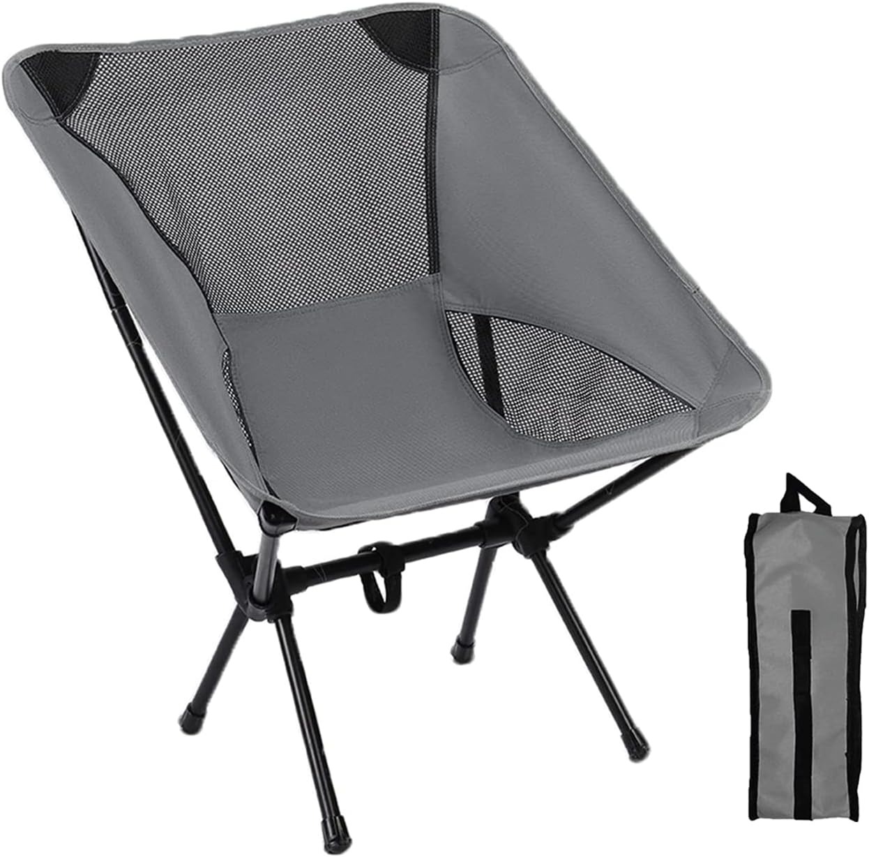 Silla plegable ultraligera con estructura de acero inoxidable y tejido Oxford transpirable