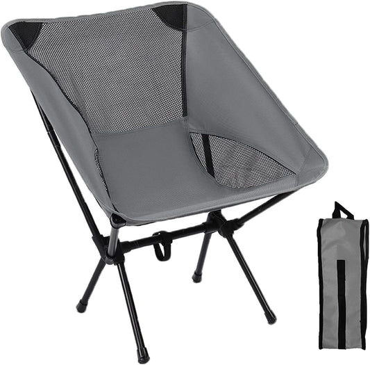 Silla plegable ultraligera con estructura de acero inoxidable y tejido Oxford transpirable