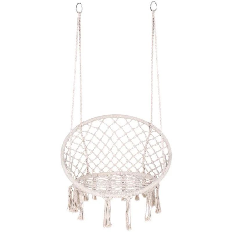 Silla Colgante de Macramé – Diseño Boho, Ideal para Interiores y Exteriores FENGSEN