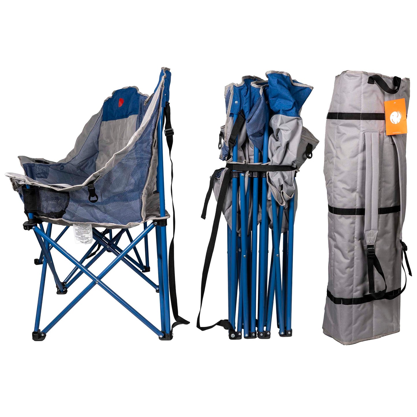 Silla de campamento plegable doble con ajuste circular y respaldo acolchado