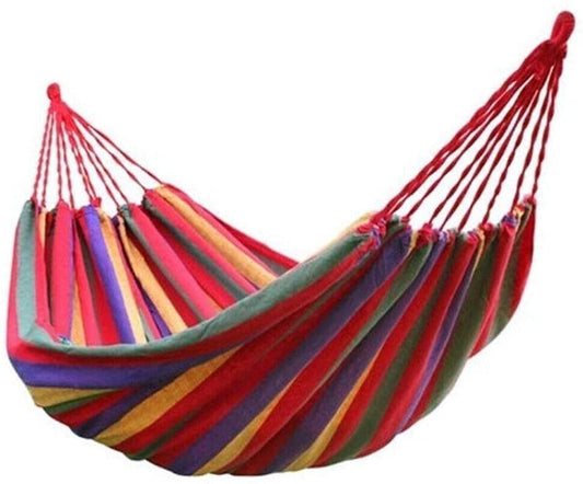 🏖️ Hamaca Doble a Rayas Multicolor