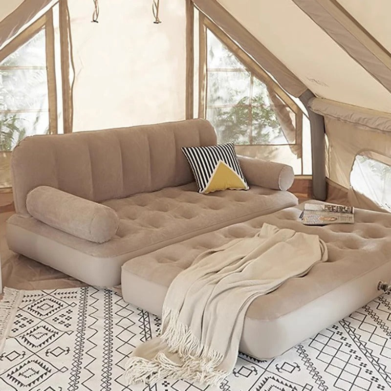 FENGSEN Sofá Cama Inflable Plegable Doble 190*150*65 cm con Bomba Eléctrica – Ideal para Hogar y Camping