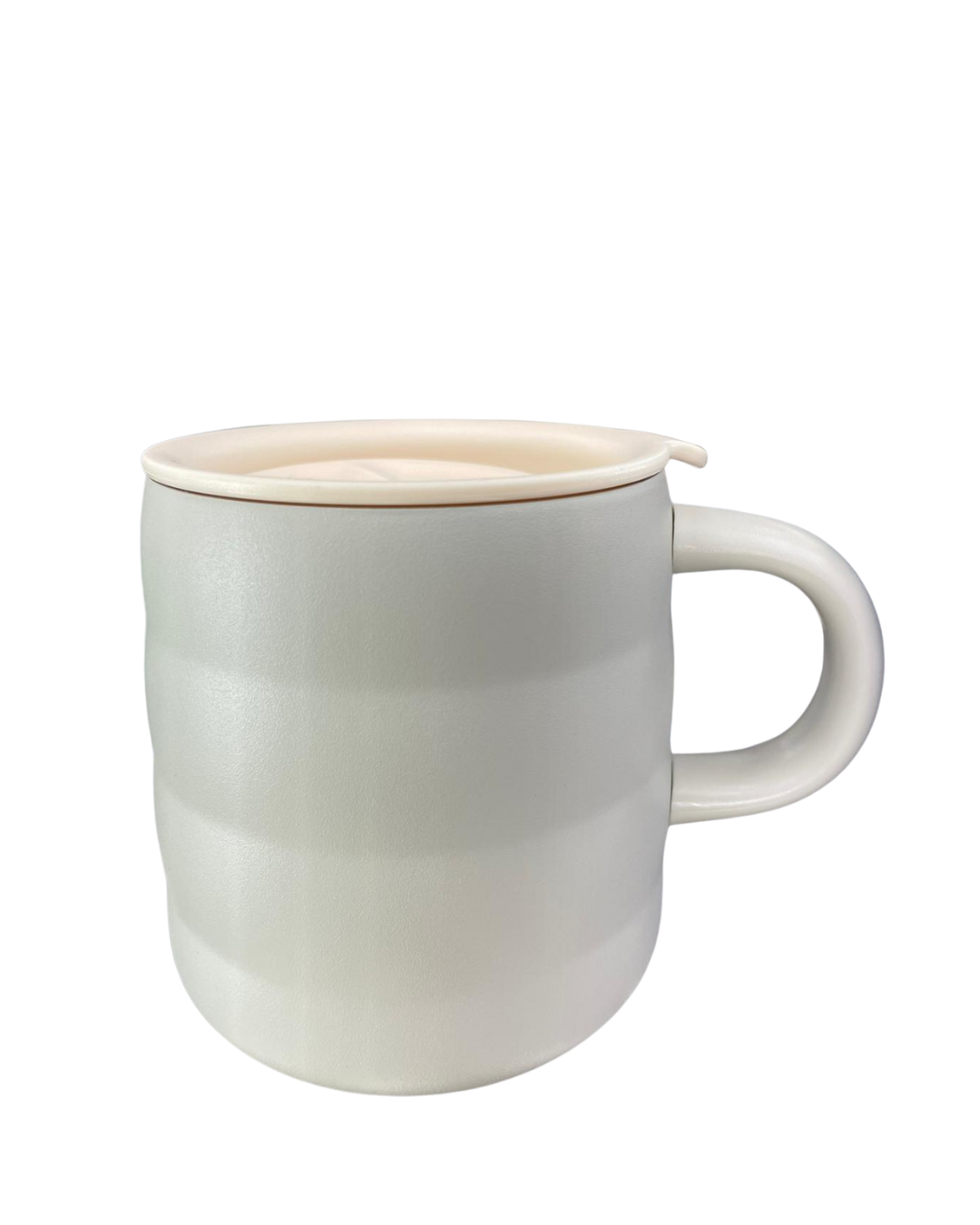 ☕ Taza de Cerámica "Ripple" con Tapa - Estilo Minimalista y Funcional (2470)