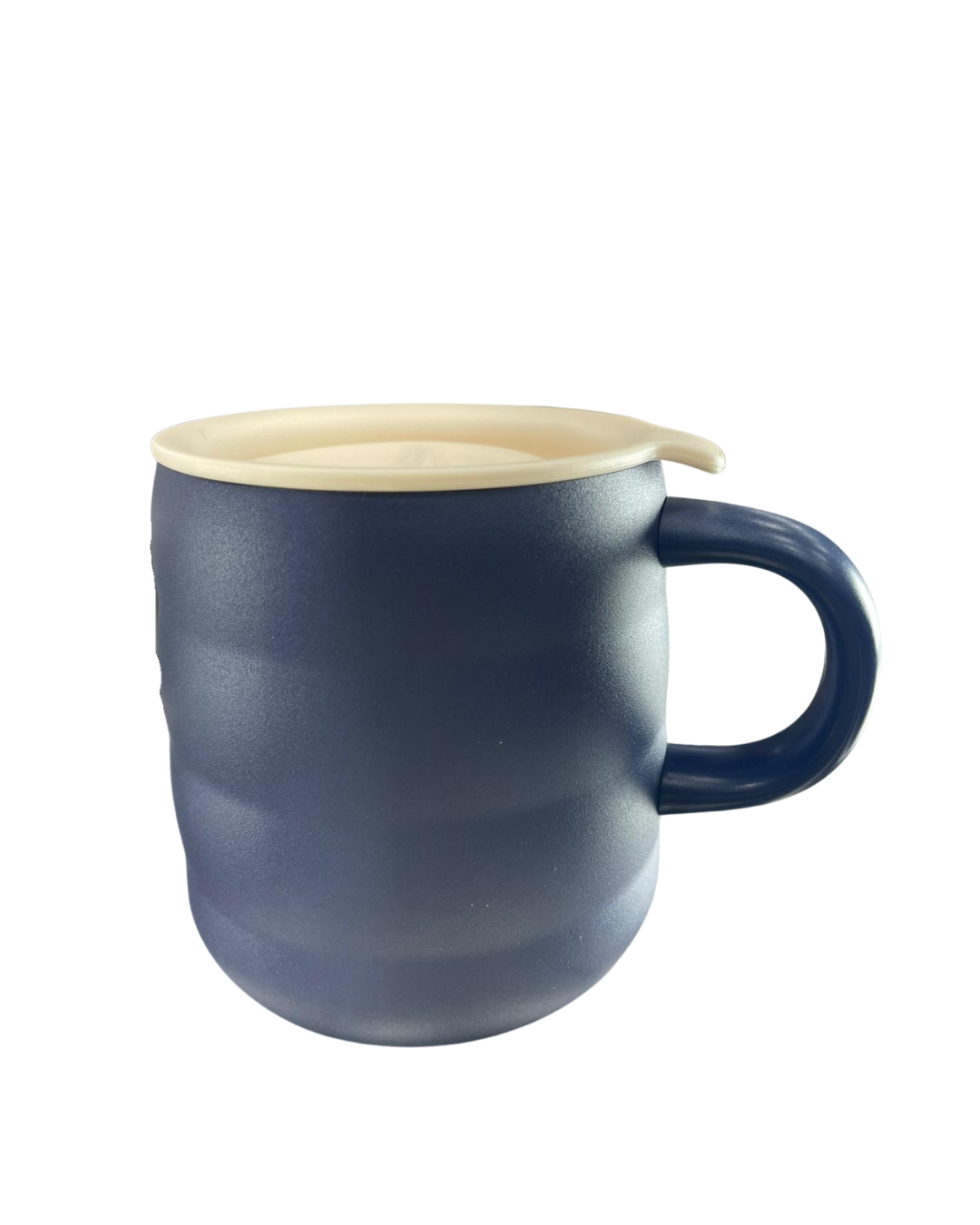 ☕ Taza de Cerámica "Ripple" con Tapa - Estilo Minimalista y Funcional (2470)